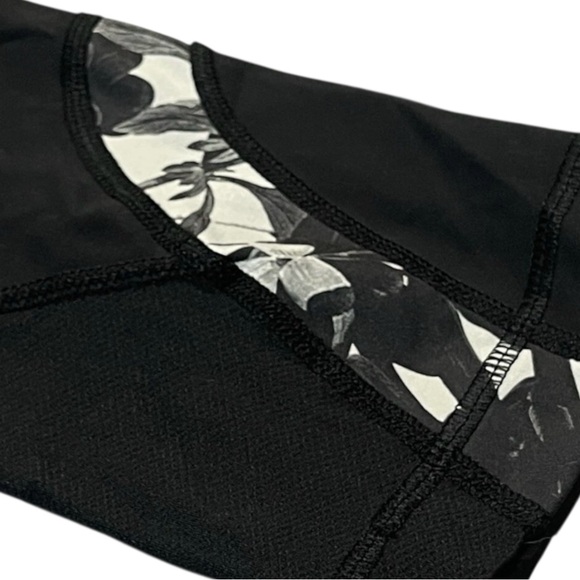 Lululemon Rare Floral Jacket & Crop Leggings Set Black White Size 6 Athleisure - Picture 5 of 12